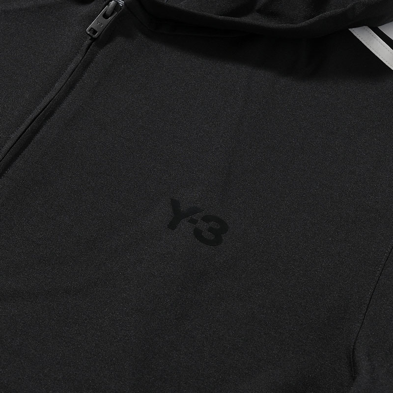 U Y-3 HOODED TRACK TOP 3-STRIPES -BLACK-