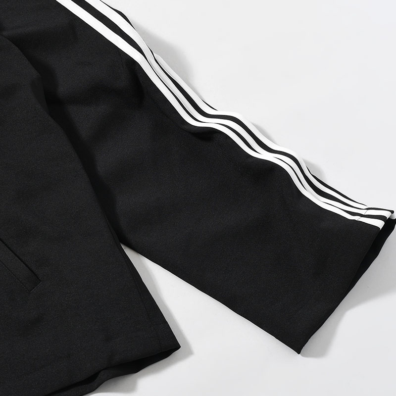 U Y-3 HOODED TRACK TOP 3-STRIPES -BLACK-