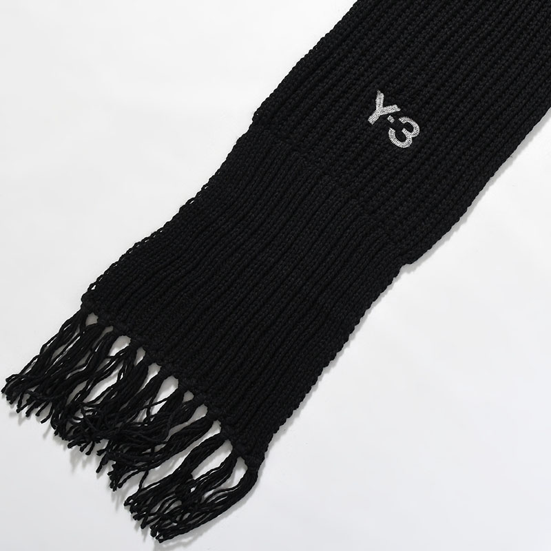 U Y-3 CHUNKY KNIT SCARF -BLACK-