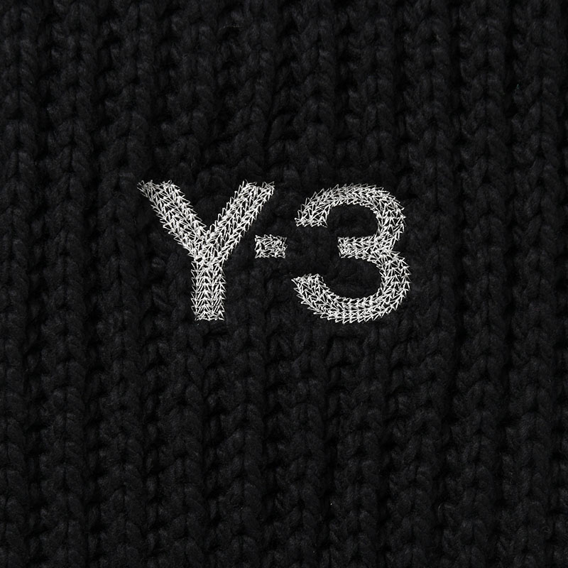 U Y-3 CHUNKY KNIT SCARF -BLACK-