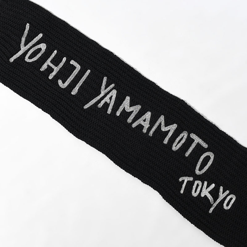 U Y-3 CHUNKY KNIT SCARF -BLACK-