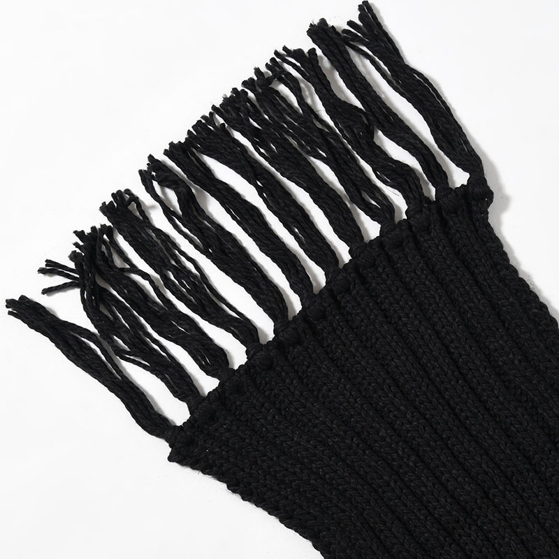 U Y-3 CHUNKY KNIT SCARF -BLACK-
