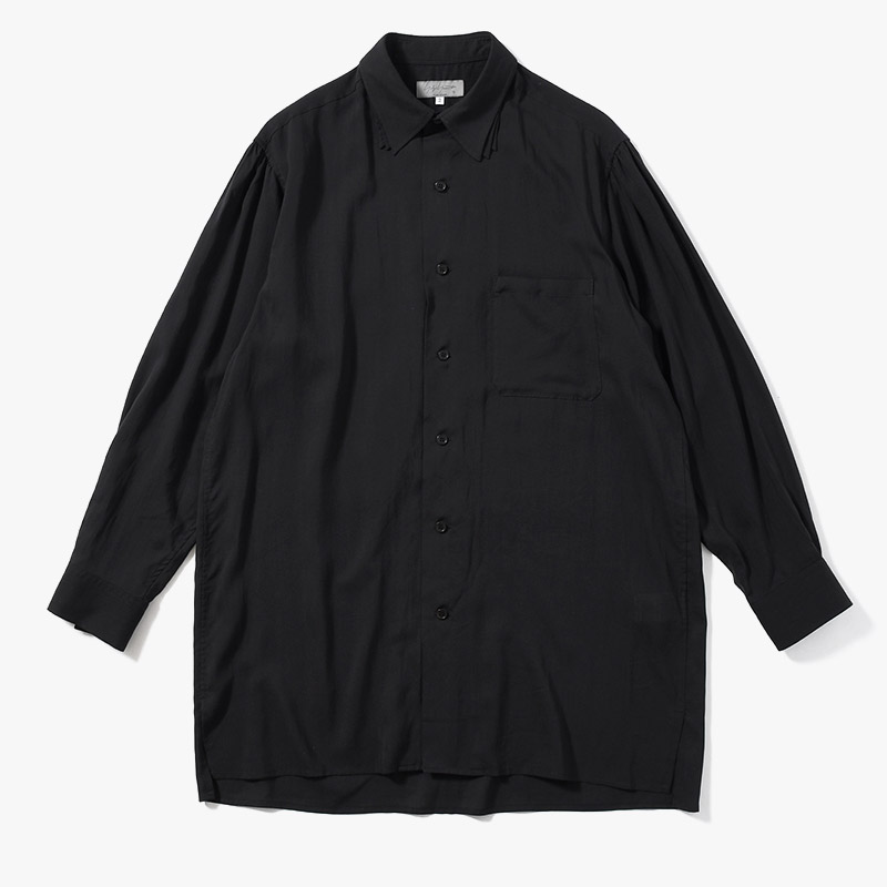 CELLLOSE LAWN 3COLLAR SLEEVE GATHER BLOUSE -BLACK-
