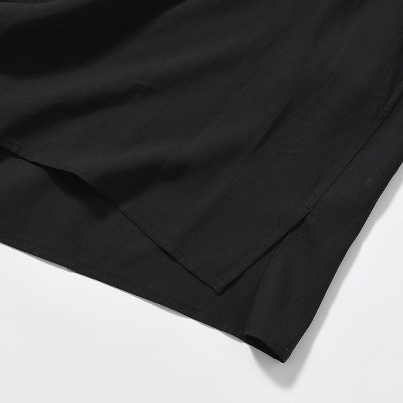 CELLLOSE LAWN 3COLLAR SLEEVE GATHER BLOUSE -BLACK-