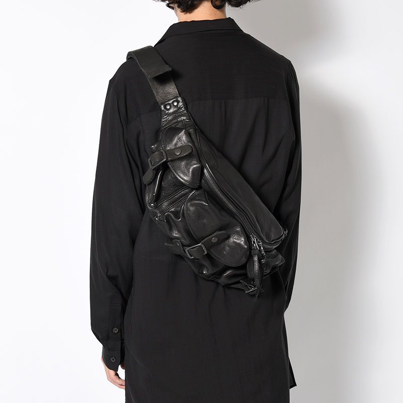 JAPAN SHOULDER 3PIN BELT BODY BAG -BLACK-