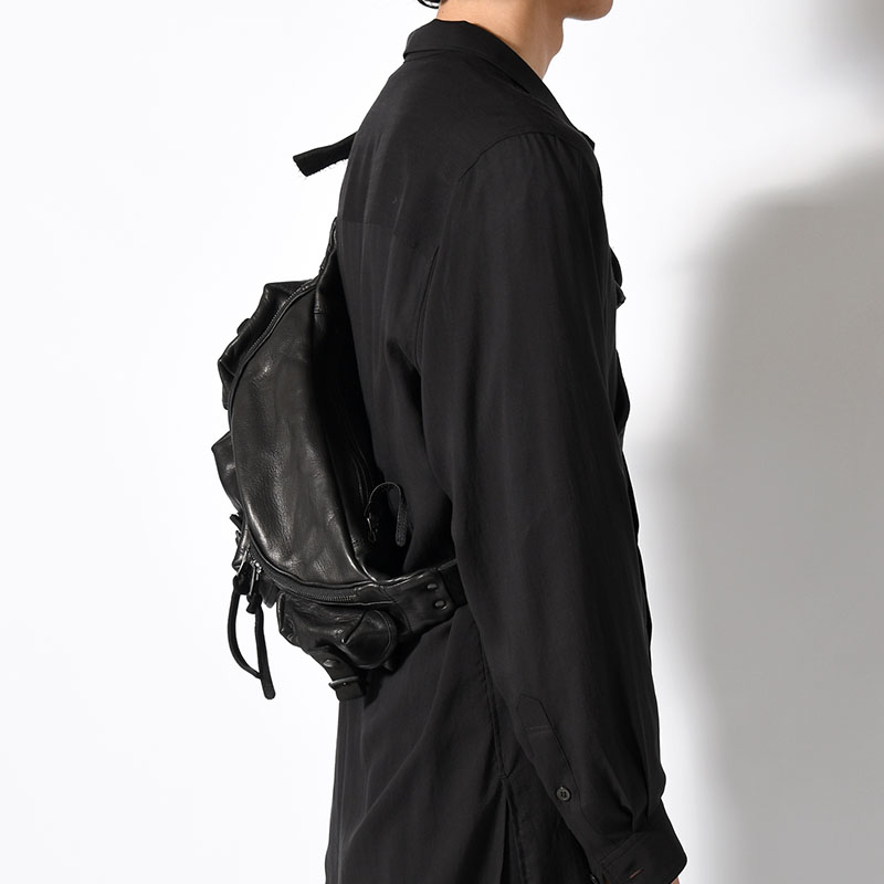 JAPAN SHOULDER 3PIN BELT BODY BAG -BLACK-