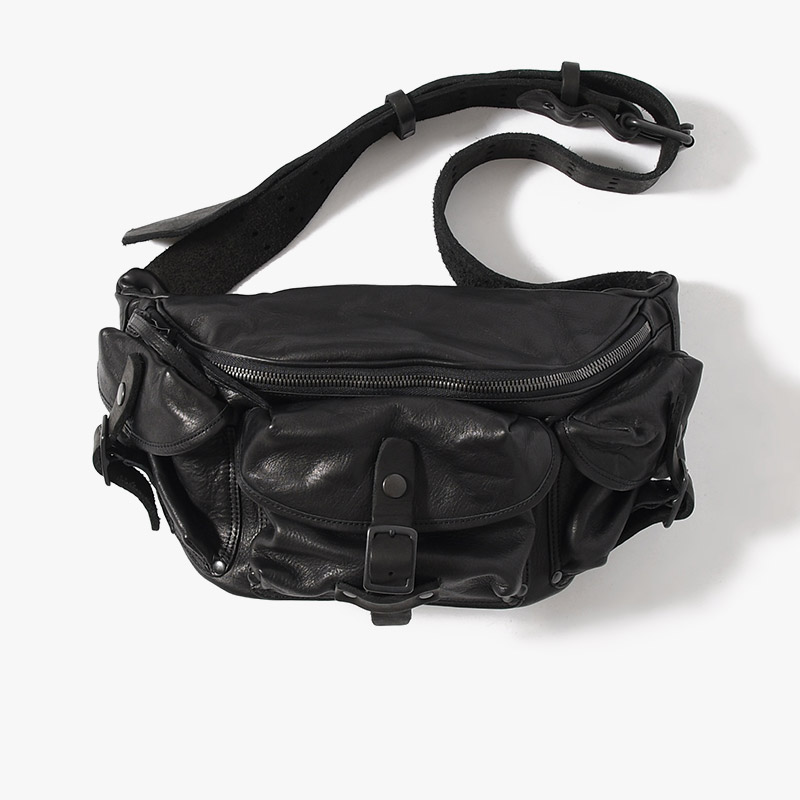 JAPAN SHOULDER 3PIN BELT BODY BAG -BLACK-