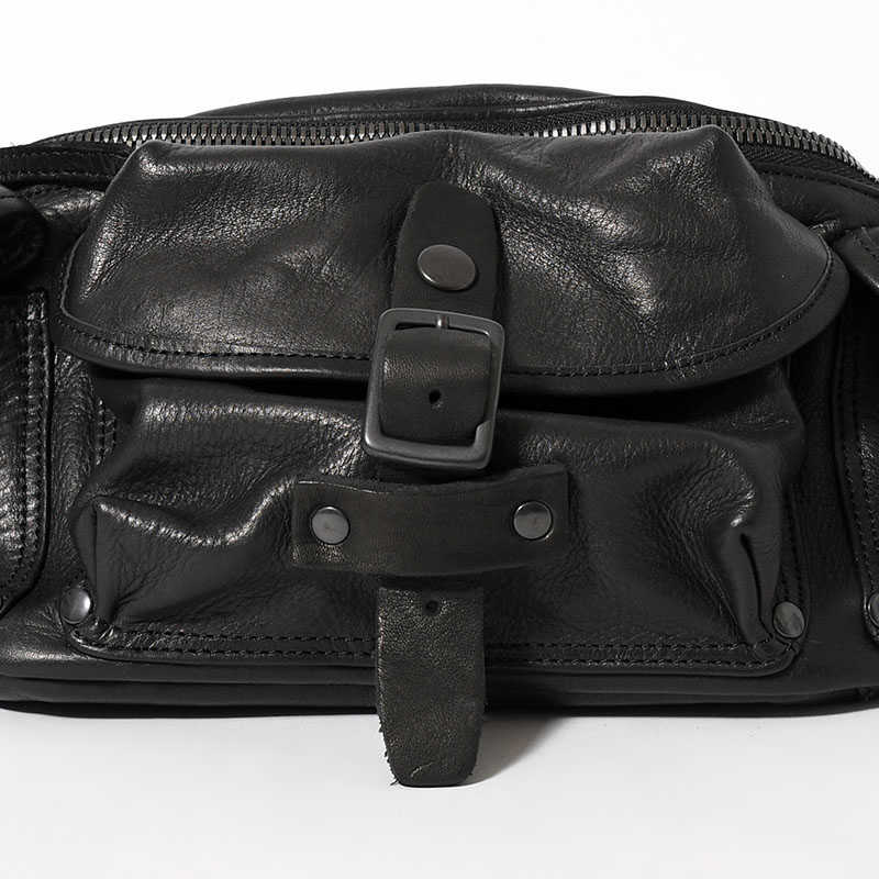 JAPAN SHOULDER 3PIN BELT BODY BAG -BLACK-