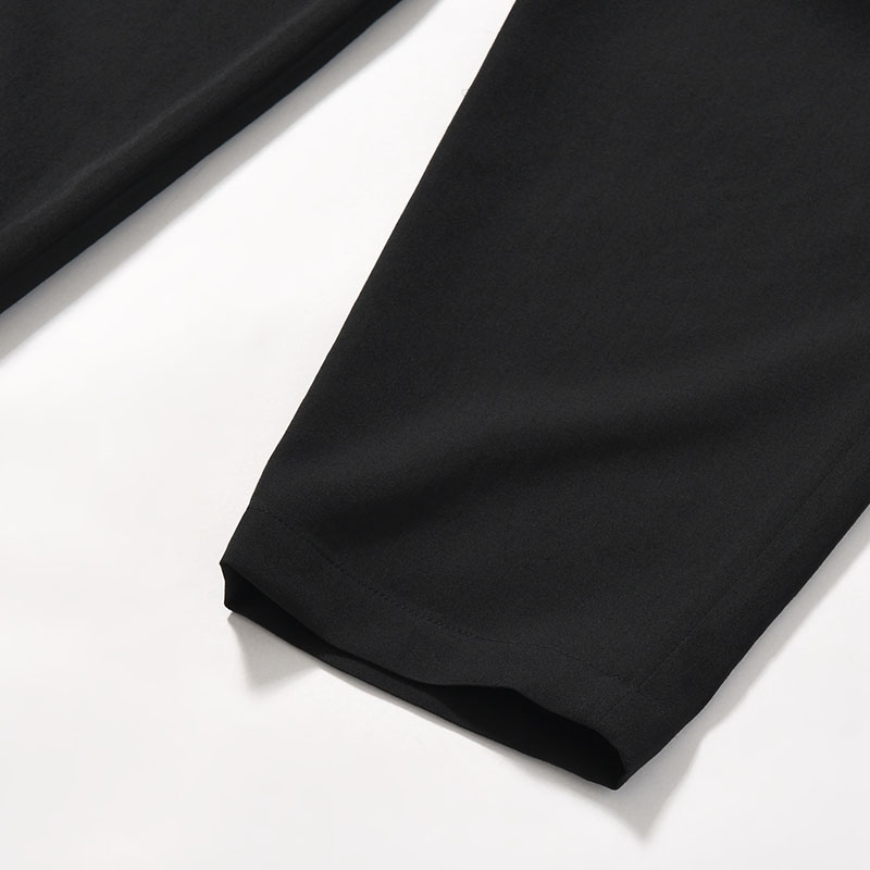 WOOL GABARDINE 2TUCKS PANTS -BLACK-