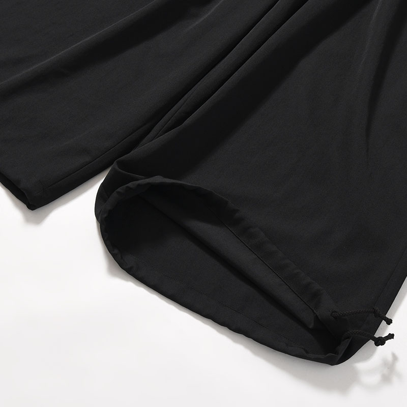WOOL GABARDINE THIN BALLOON PANTS -BLACK-