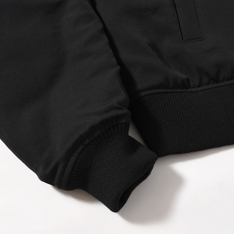 WOOL GABARDINE FLIGHT JACKET -BLACK-
