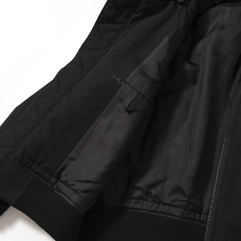 WOOL GABARDINE FLIGHT JACKET -BLACK-