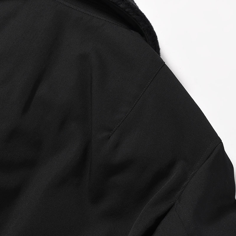 WOOL GABARDINE FLIGHT JACKET -BLACK-