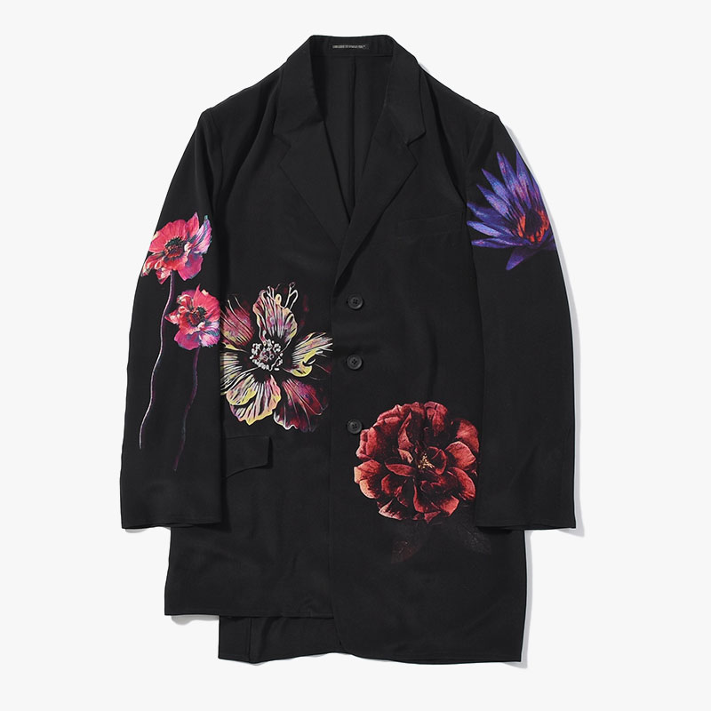 FLOWER PRINT JACKET -BLACK-