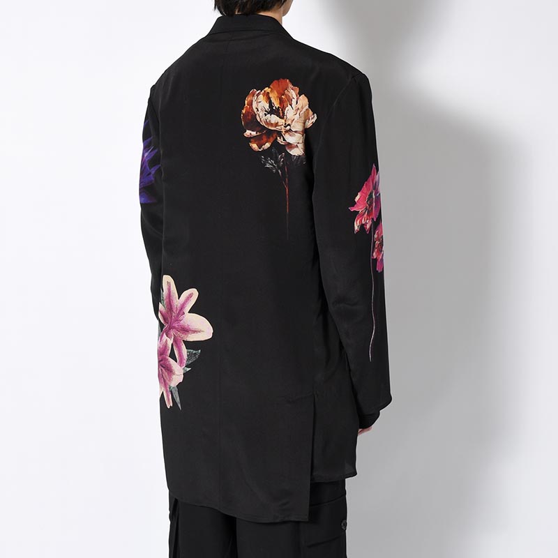 FLOWER PRINT JACKET -BLACK-