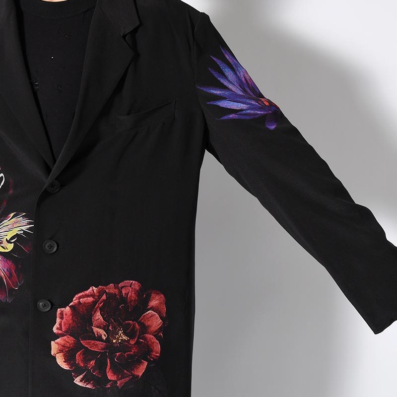 FLOWER PRINT JACKET -BLACK-