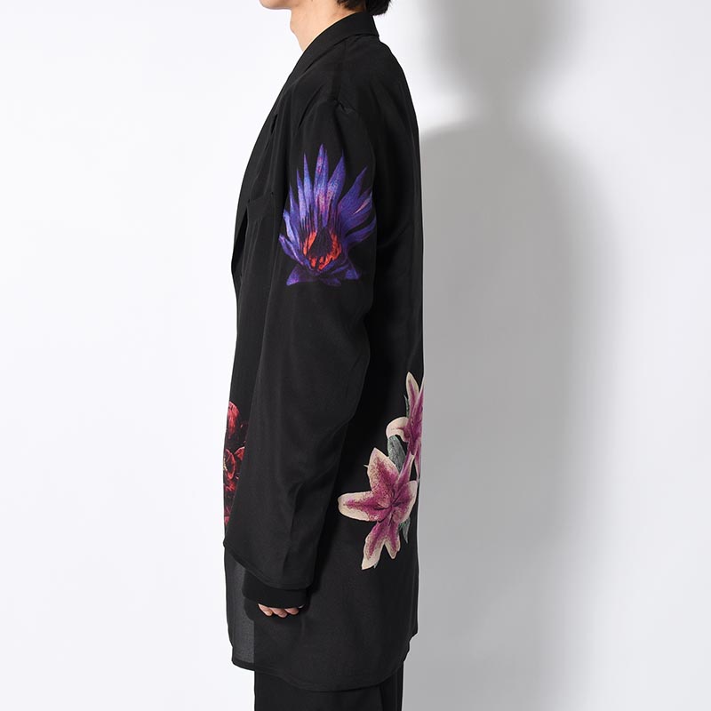 FLOWER PRINT JACKET -BLACK-