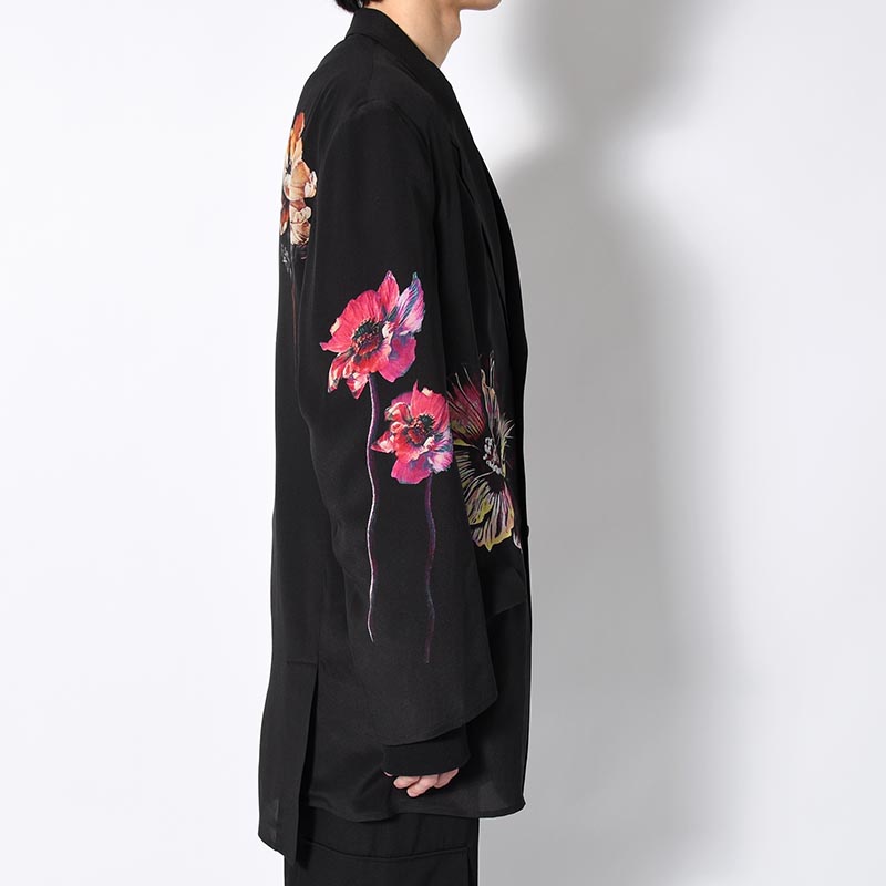 FLOWER PRINT JACKET -BLACK-