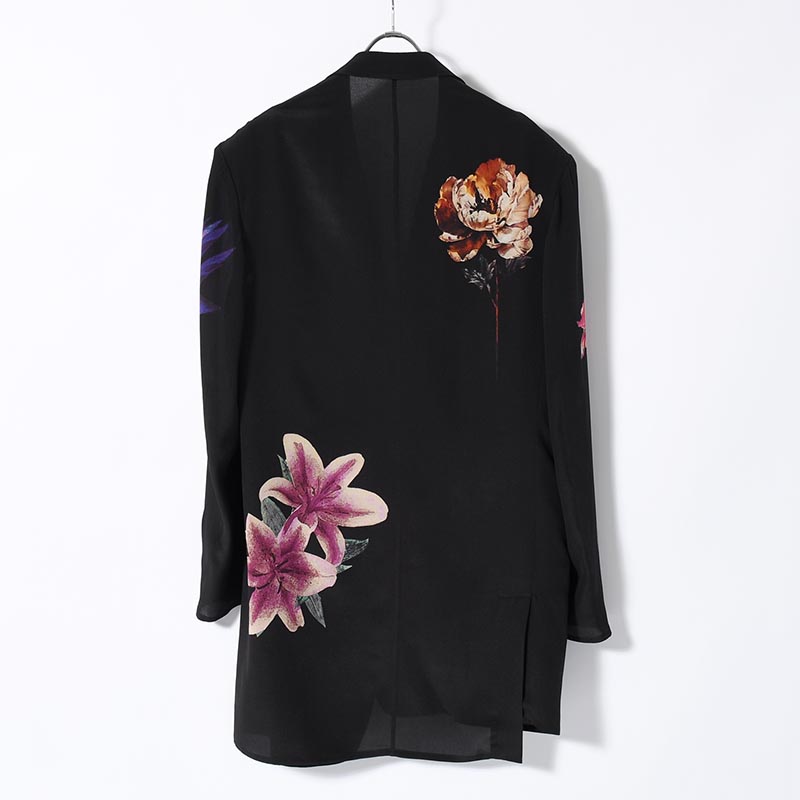 FLOWER PRINT JACKET -BLACK-