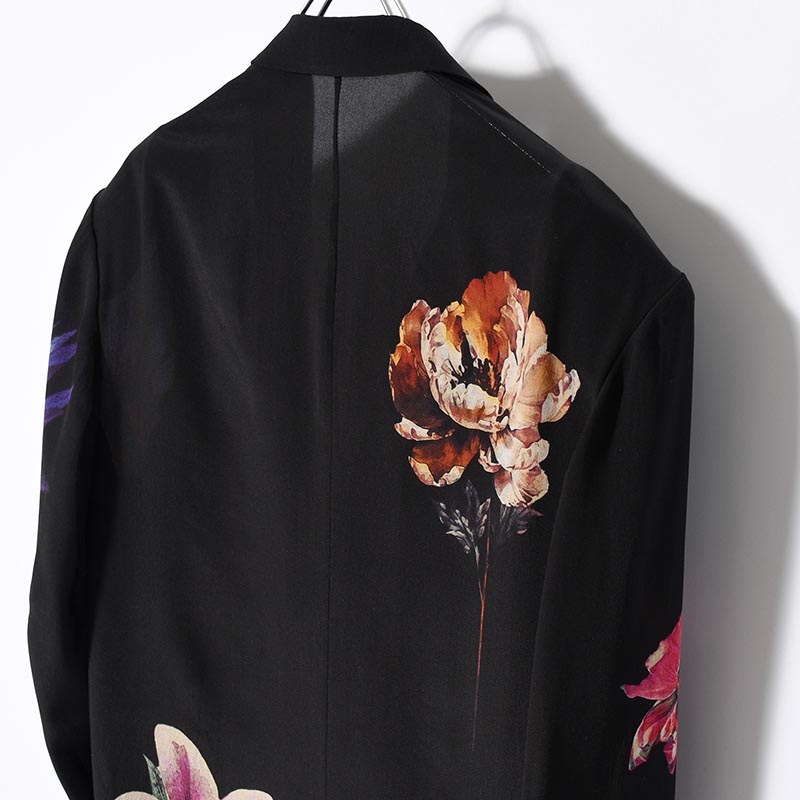 FLOWER PRINT JACKET -BLACK-