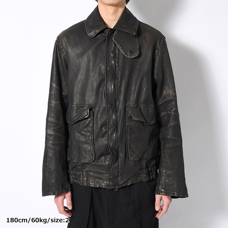 BACKLASH MIMOSA GARMENT DYED FLIGHT JACKET -BLACK-