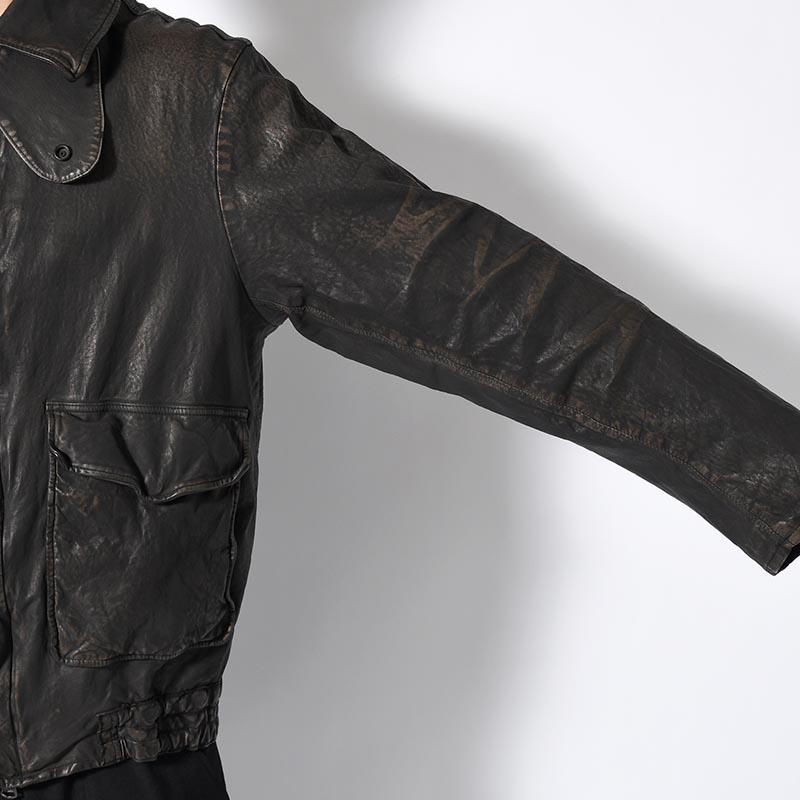 BACKLASH MIMOSA GARMENT DYED FLIGHT JACKET -BLACK-