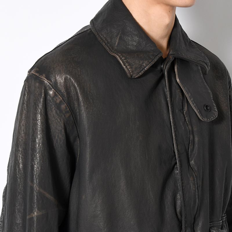 BACKLASH MIMOSA GARMENT DYED FLIGHT JACKET -BLACK-