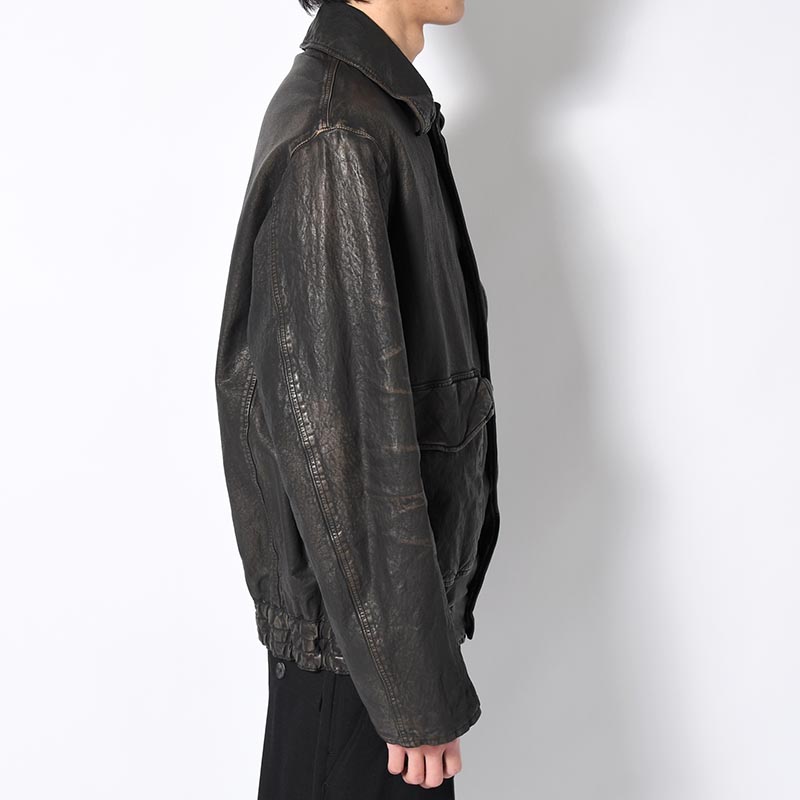 BACKLASH MIMOSA GARMENT DYED FLIGHT JACKET -BLACK-