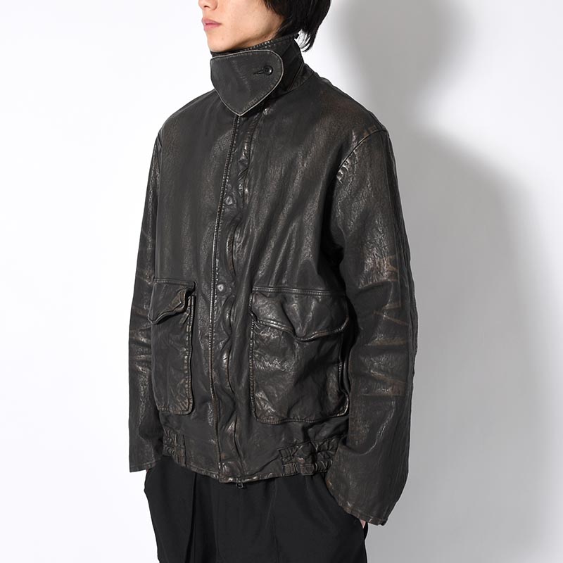 BACKLASH MIMOSA GARMENT DYED FLIGHT JACKET -BLACK-