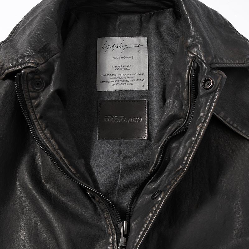 BACKLASH MIMOSA GARMENT DYED FLIGHT JACKET -BLACK-