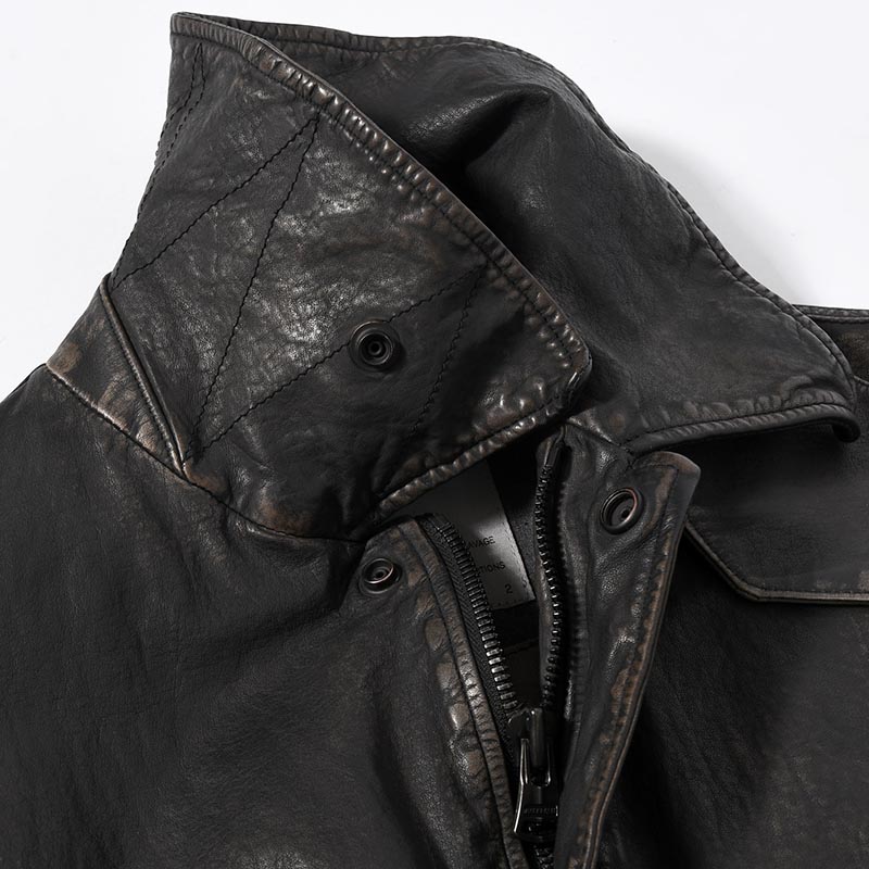 BACKLASH MIMOSA GARMENT DYED FLIGHT JACKET -BLACK-