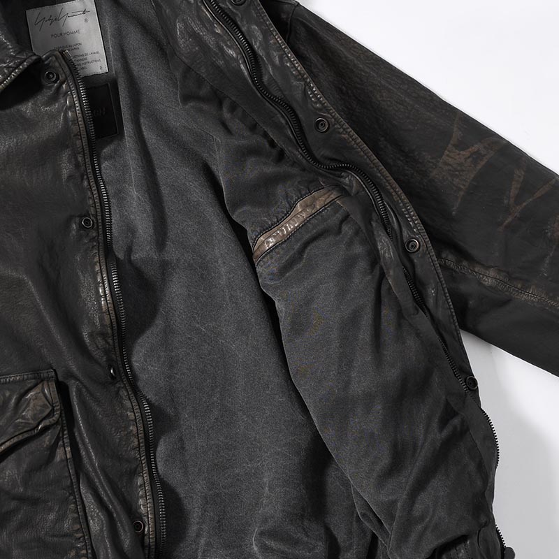 BACKLASH MIMOSA GARMENT DYED FLIGHT JACKET -BLACK-