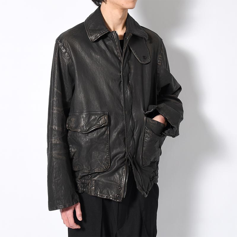 BACKLASH MIMOSA GARMENT DYED FLIGHT JACKET -BLACK-