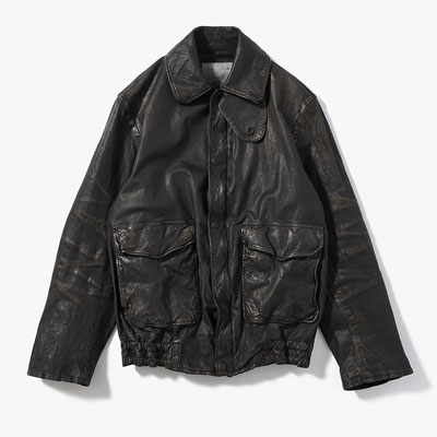 BACKLASH MIMOSA GARMENT DYED FLIGHT JACKET -BLACK-