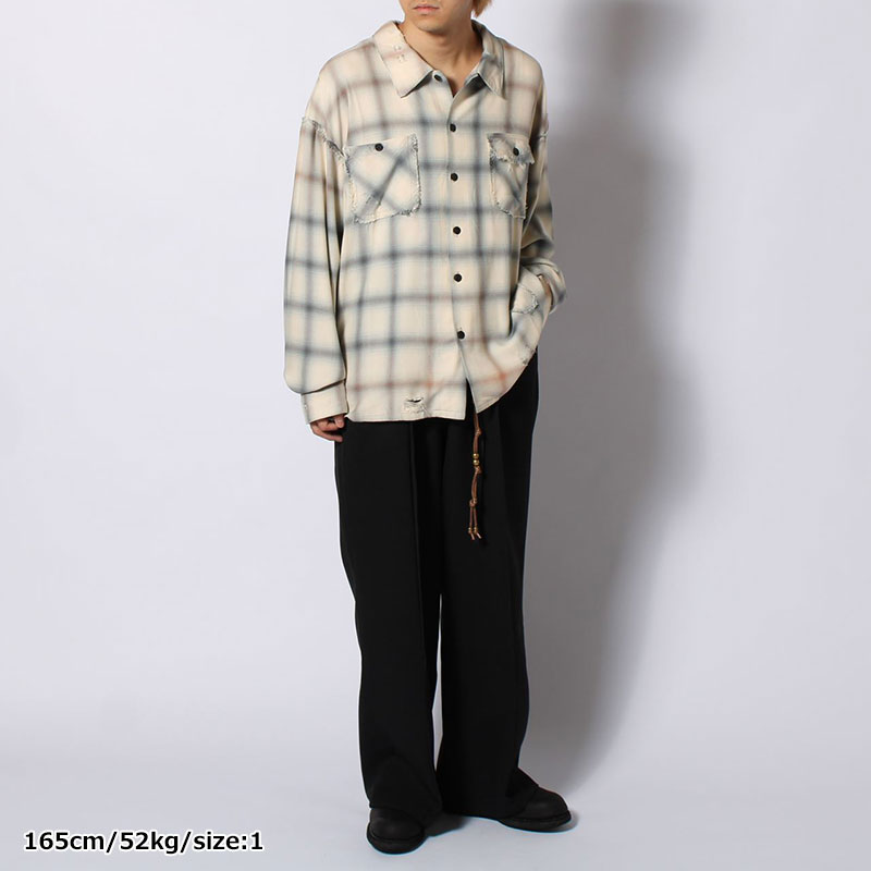 BLEACH CHECK SHIRT -3.COLOR-