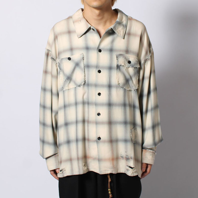 BLEACH CHECK SHIRT -3.COLOR-