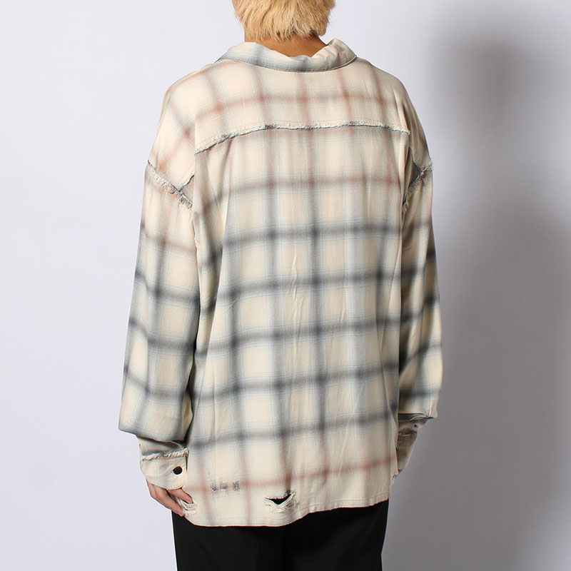 BLEACH CHECK SHIRT -3.COLOR-