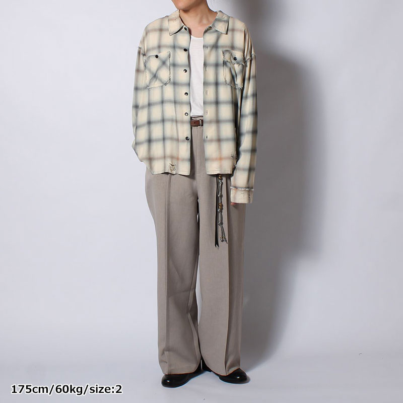 BLEACH CHECK SHIRT -3.COLOR-