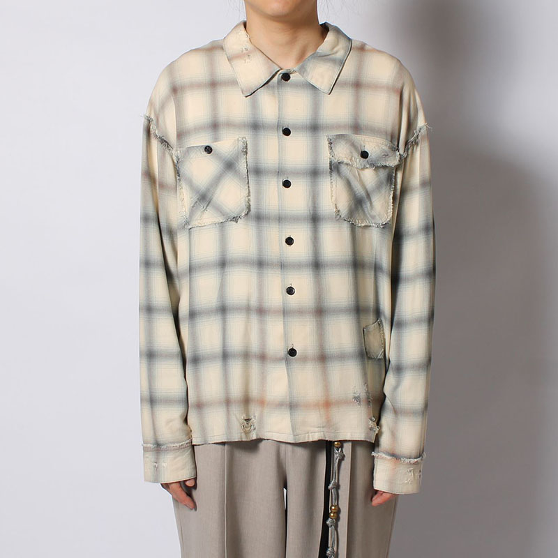 BLEACH CHECK SHIRT -3.COLOR-