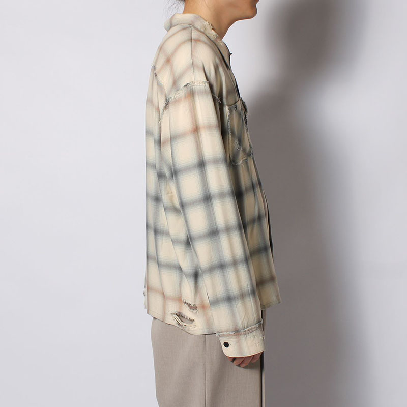BLEACH CHECK SHIRT -3.COLOR-