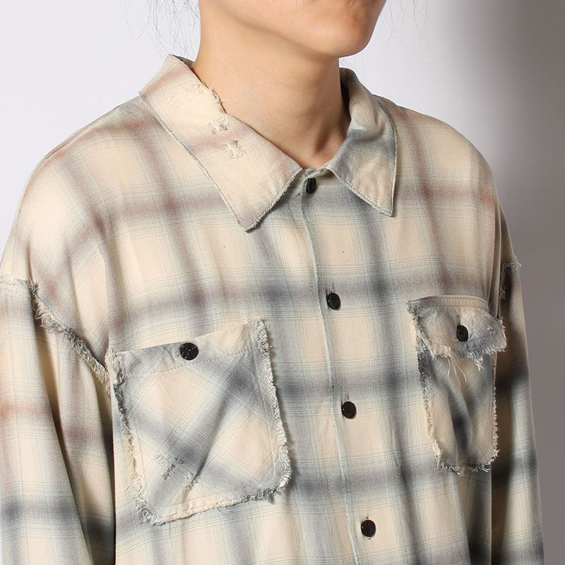 BLEACH CHECK SHIRT -3.COLOR-