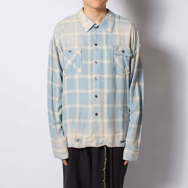 BLEACH CHECK SHIRT -3.COLOR-