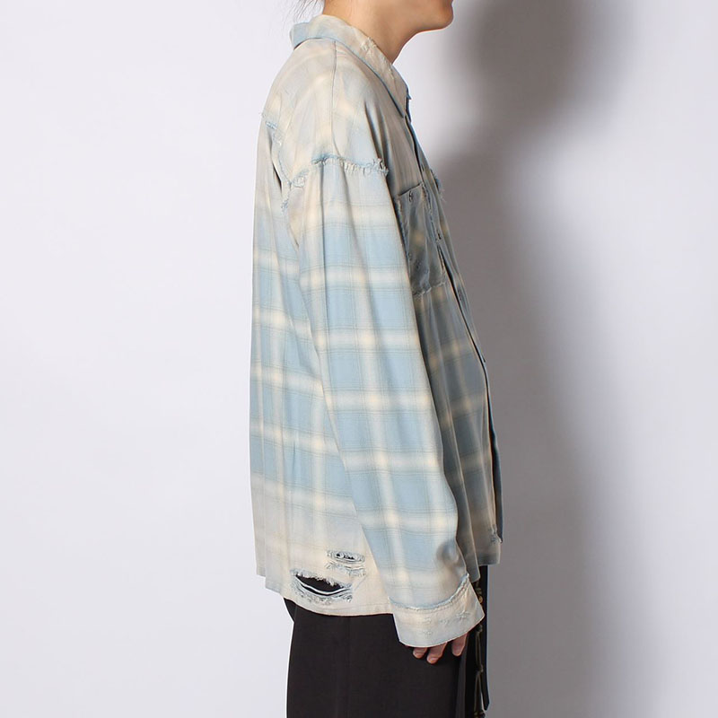 BLEACH CHECK SHIRT -3.COLOR-