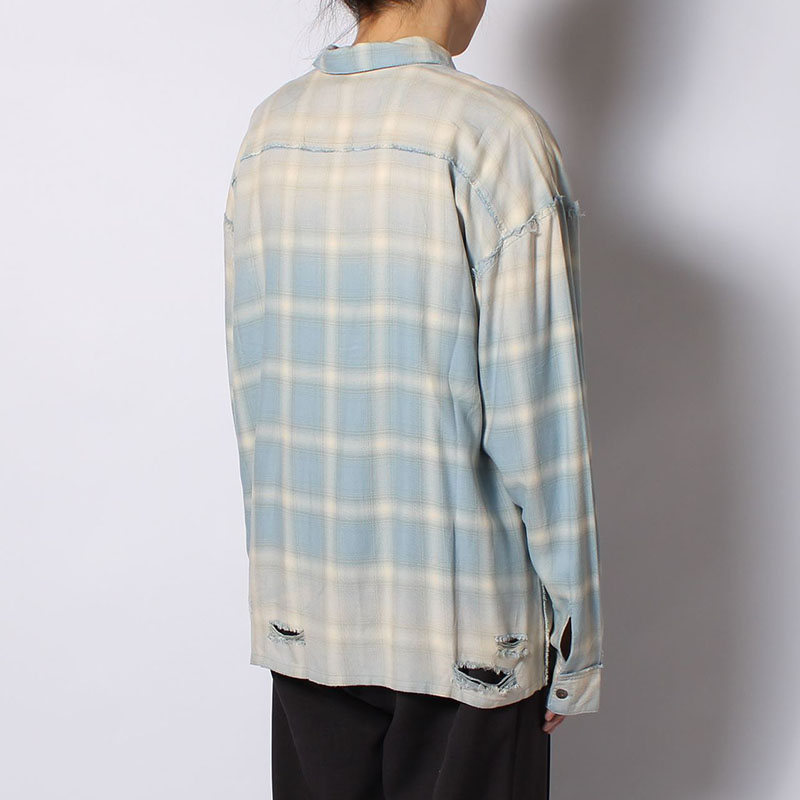 BLEACH CHECK SHIRT -3.COLOR-