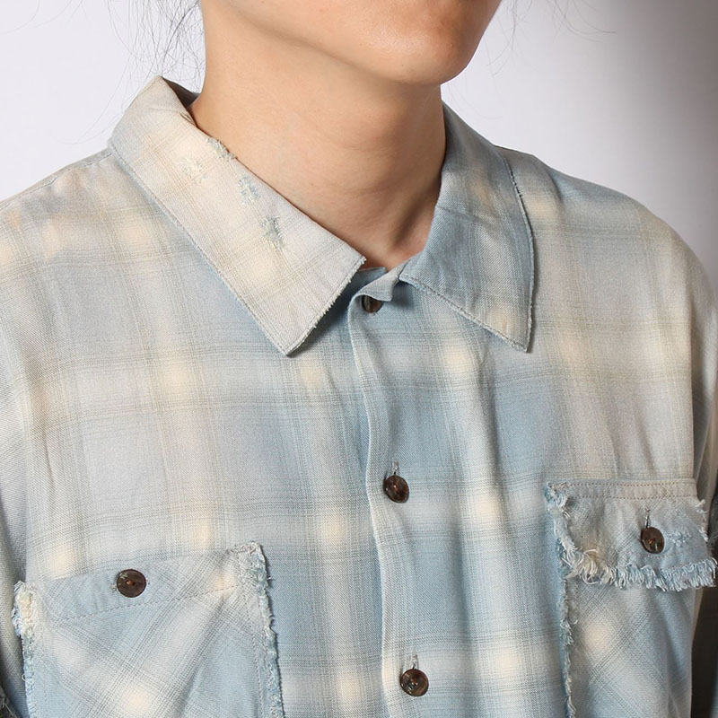 BLEACH CHECK SHIRT -3.COLOR-