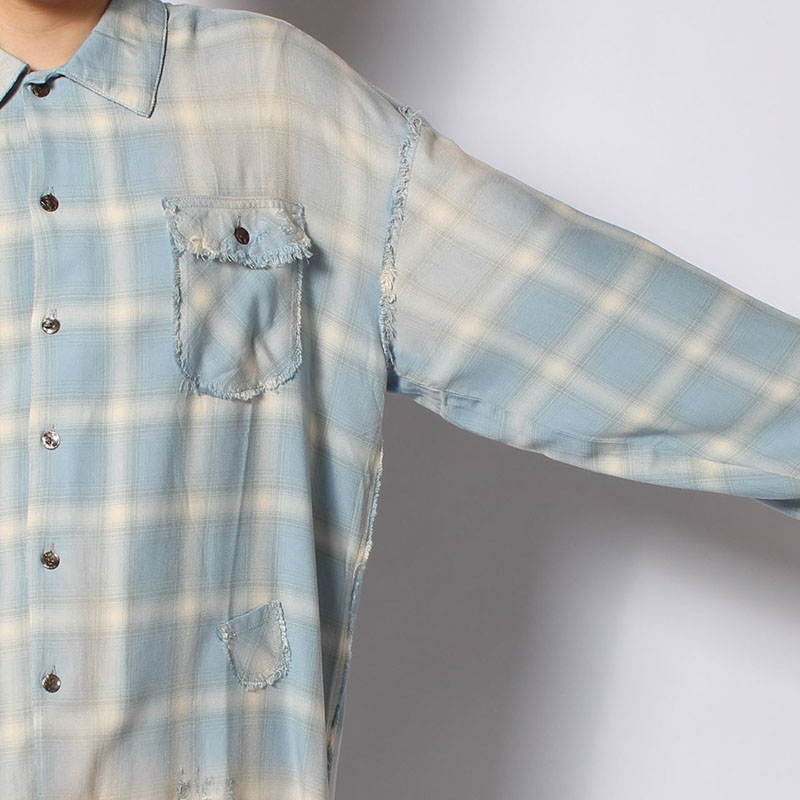 BLEACH CHECK SHIRT -3.COLOR-