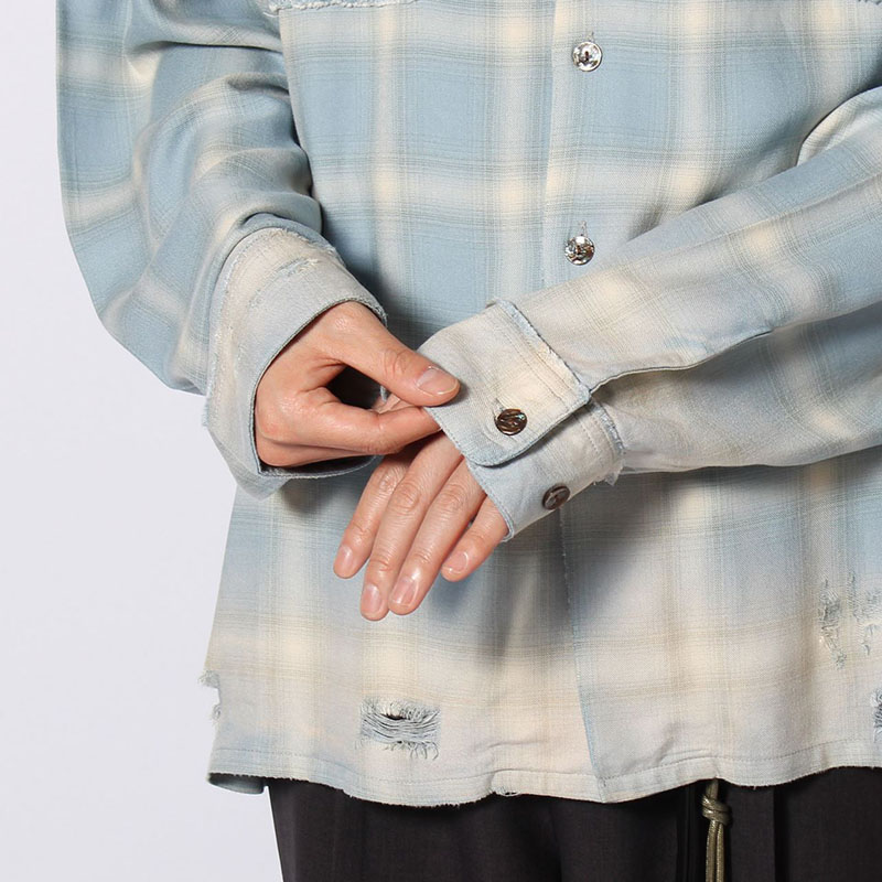 BLEACH CHECK SHIRT -3.COLOR-