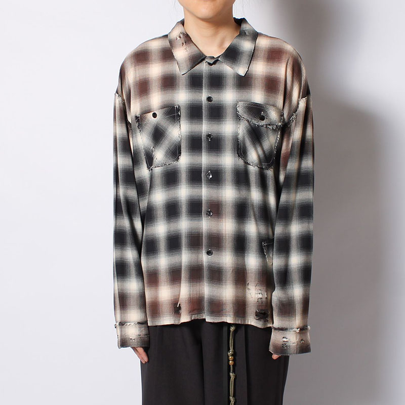 BLEACH CHECK SHIRT -3.COLOR-