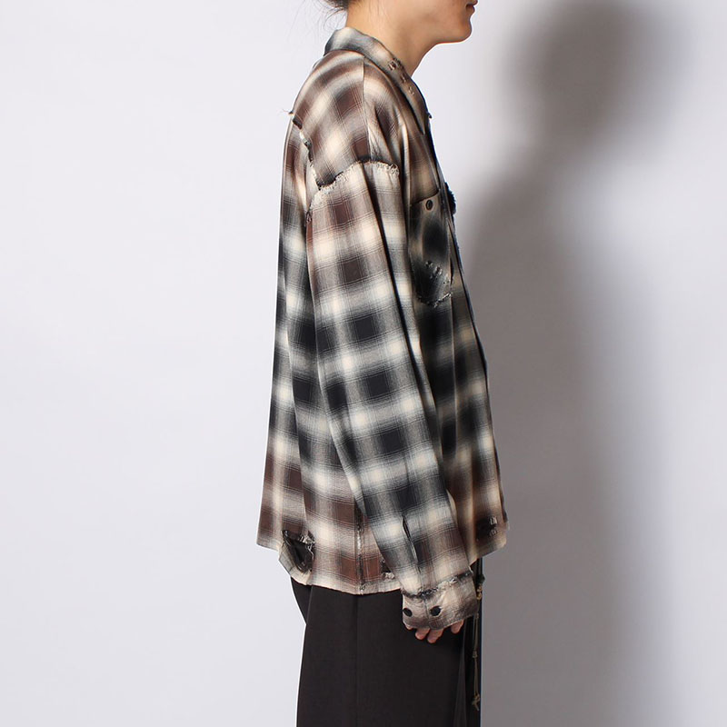BLEACH CHECK SHIRT -3.COLOR-