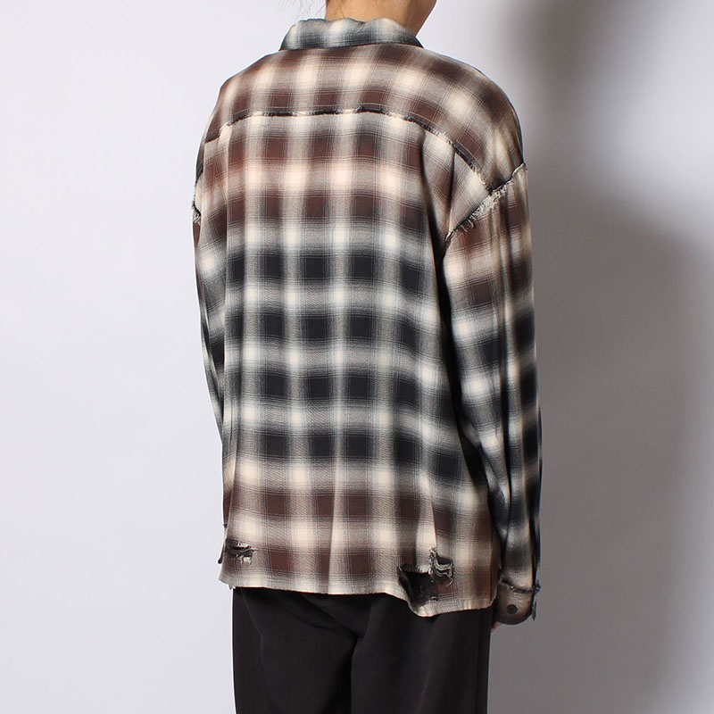BLEACH CHECK SHIRT -3.COLOR-